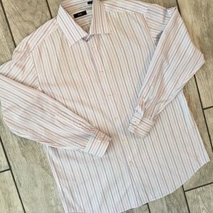Hugo Boss Dress Shirt Sz L Striped Designer Stripe